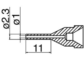 HAKKO Desoldering Nozzle N61-12, For FR401, 1.0mm HAKKO Desoldering Nozzle N61-12, For FR401, 1.0mm